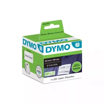 DYMO S0722430 Siuntų / vardinių ženklelių etiketės | 54 mm x 101 mm | Lipnios | 220 vnt. rulone | LabelWriter spausdintuvams