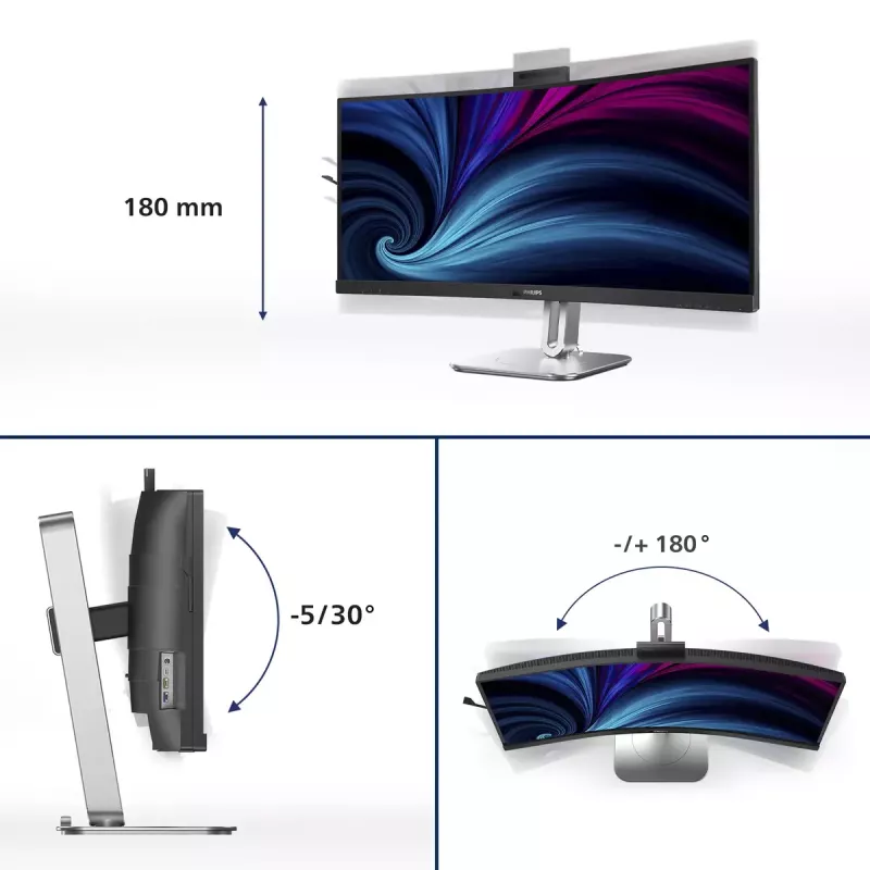 Philips 6000 serijos 34B2U6603CH/00 monitorius 86,4 cm (34 col.) 3440 x 1440 pikselių Wide Quad HD LCD pilkas