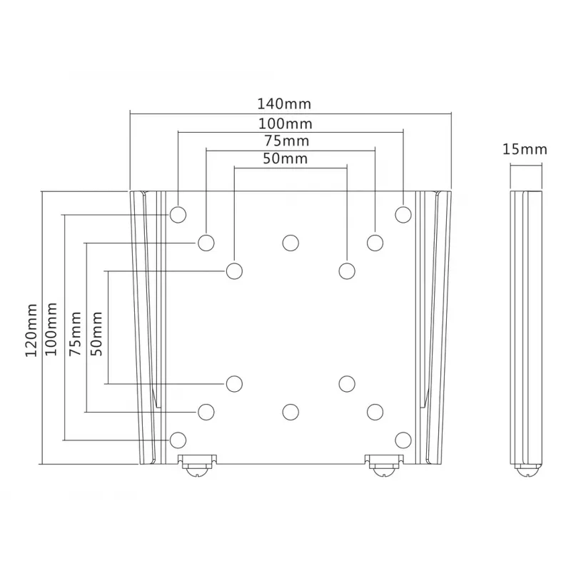 Sieninis laikiklis Multibrackets M VESA juodas 50x50 75x75 100x100