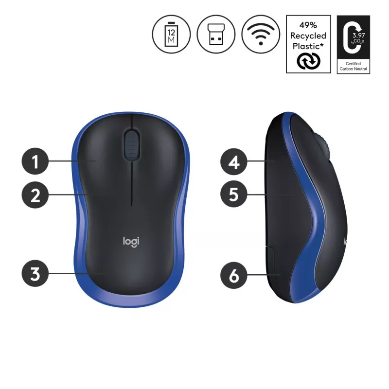 Belaidė pelė Logitech Wireless Mouse Blue 910-002239