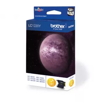 Kasetė Brother LC1220Y geltona rašalo kasetė, originali, 300 A4 puslapių