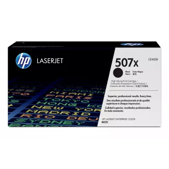 HP 507X aukštos išeigos juodas originalus LaserJet kasetė, 11000 puslapių, juoda, 1 vnt.