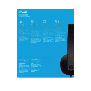 Ausinės Logitech H540 su įmontuotu mikrofonu USB-A juodos