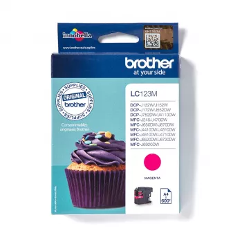 Originalus rašalo kasetė Brother LC123M, 1 vnt., Purpurinė