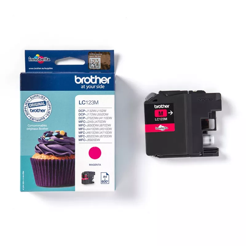 Originalus rašalo kasetė Brother LC123M, 1 vnt., Purpurinė