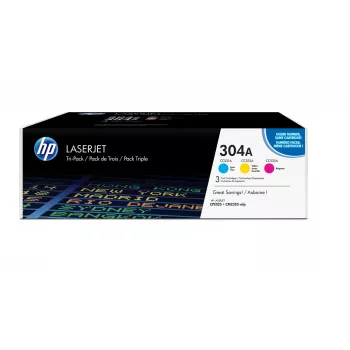 HP 304A 3 vnt. Cian/Magenta/Geltona Originalūs LaserJet kasečiai
