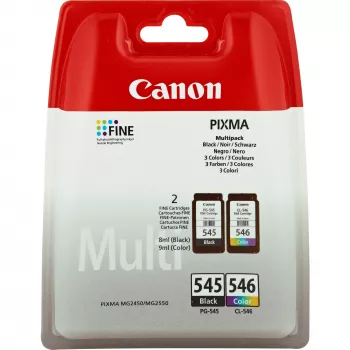 Canon PG-545/CL-546 rašalo kasetės rinkinys (juoda, 8 ml + spalvota, 8 ml)
