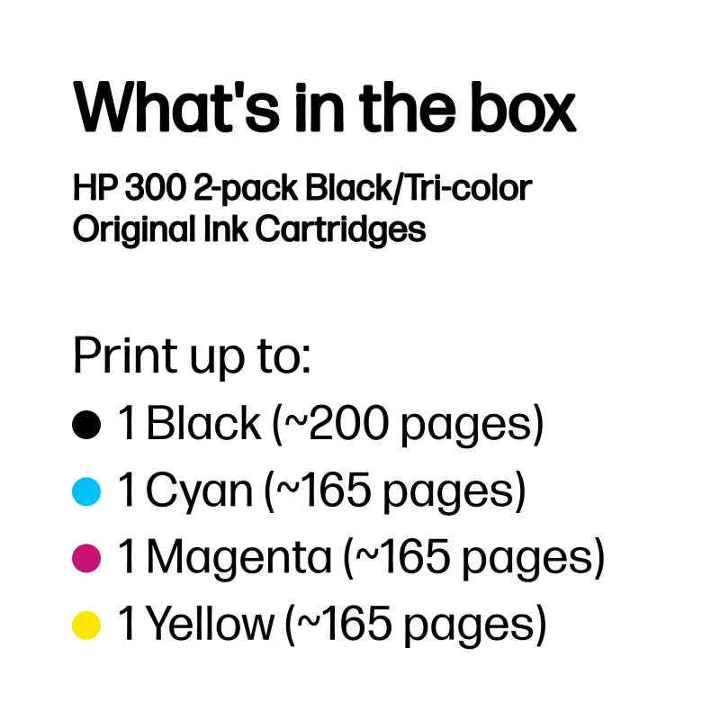 Original HP 300 rašalo kasetės, 2 vnt., juoda + spalvota