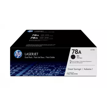 HP 78A 2-vnt pakuotė Originalūs juodi lazeriniai kasetės, 4200 puslapių, juoda, 2 vnt