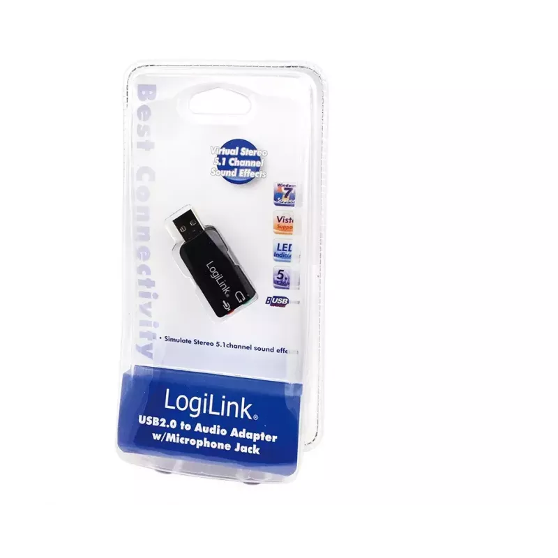 USB garso kortelė LOGILINK UA0053 – USB sąsaja, 5.1 kanalų garso išvestis