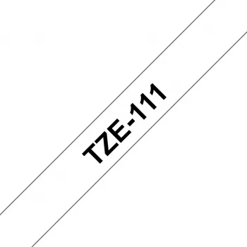 Brother TZE-111 lipni juostelė etiketėms, juoda ant permatomos