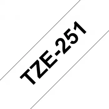 Brother TZE-251 etikečių juosta juoda ant balto