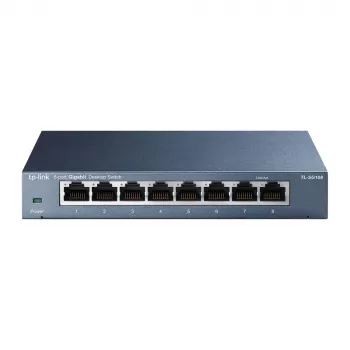 TP-Link TL-SG108 8 prievadų 10/100/1000Mbps darbalaukio tinklo jungiklis, nevaldomas, Gigabit Ethernet
