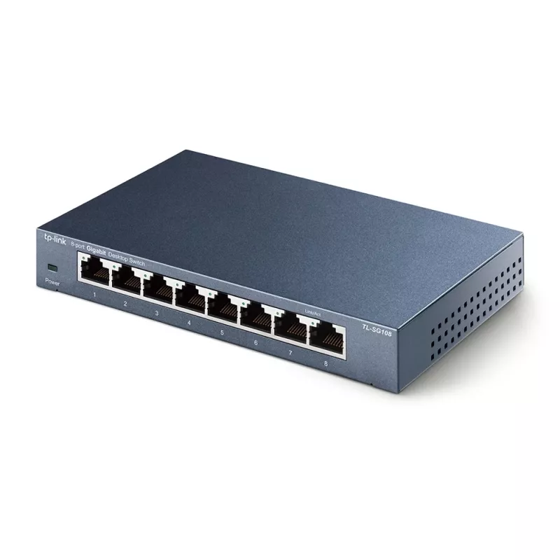 TP-Link TL-SG108 8 prievadų 10/100/1000Mbps darbalaukio tinklo jungiklis, nevaldomas, Gigabit Ethernet
