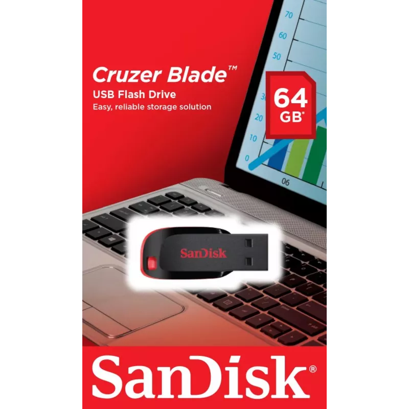 USB atmintukas SanDisk 64 GB USB Type-A 2.0 Cruzer Blade