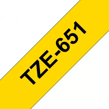 Lipnių etikečių juostelė Brother TZE651 24 mm geltona