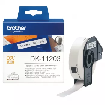 Brother DK11203 etiketės failų aplankams, 17 mm × 87 mm, 300 vnt.