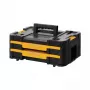 Dėžutė smulkioms detalėms DeWalt DWST1-70706, plastikinė, 8 L, 2 skyriai, su užraktu, rankena, 440×314×176 mm, juoda