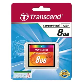 CompactFlash atminties kortelė Transcend TS8GCF133, 8 GB, 50 MB/s skaitymas, 20 MB/s rašymas