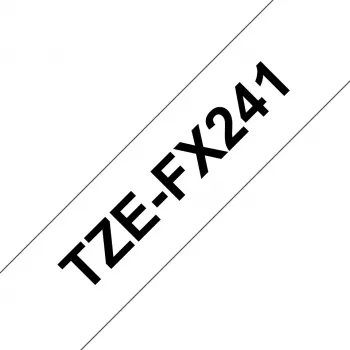 Brother TZE-FX241 laminuota juosta juoda ant baltos spalvos 1,8 cm x 8 m