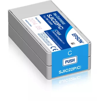 Epson SJIC22P(C): Originalus rašalo kasetė ColorWorks C3500 (ciano spalva)