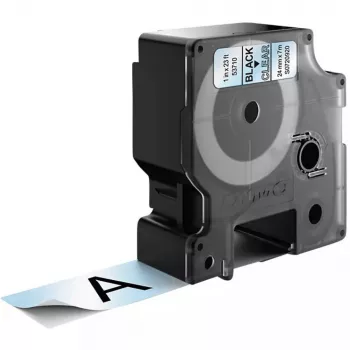 DYMO D1 lipni juosta | 24 mm x 7 m | juodas spaudinys ant skaidrios | poliesterio juosta etikečių spausdintuvams LabelManager