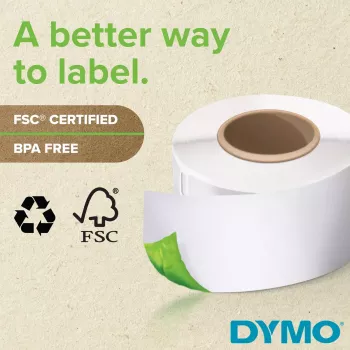 DYMO Authentic LabelWriter didelių siuntų etiketės | 104 mm x 159 mm | Lipnios | Ritinėlis 220 lengvai atplėšiamų etikečių | LabelWriter 4XL/5XL etikečių spausdintuvams