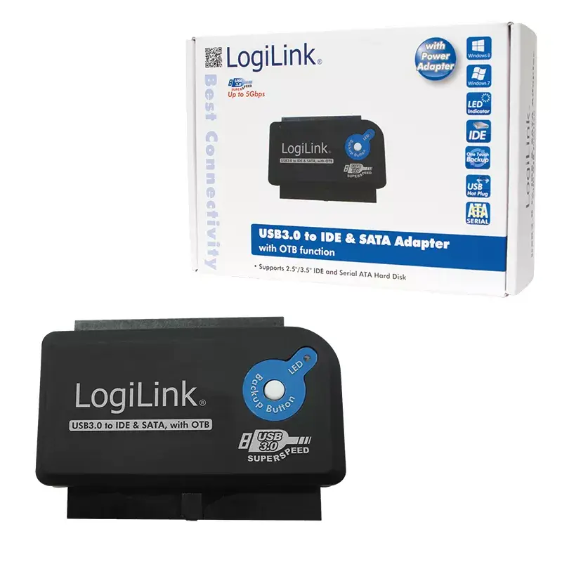 Kabelio adapteris LogiLink AU0028A USB 3.0 IDE SATA juodas