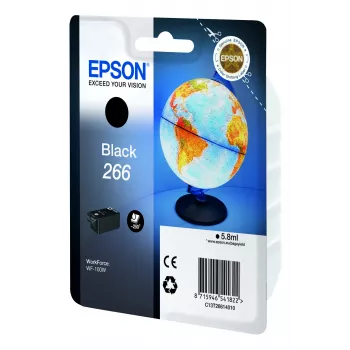 Epson Globe Singlepack Black 266 rašalo kasetė, juoda, pigmentinis rašalas, 5,8 ml, 1 vnt., 250 puslapių
