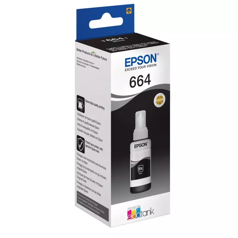 Epson 664 Ecotank juodo rašalo buteliukas (70 ml)