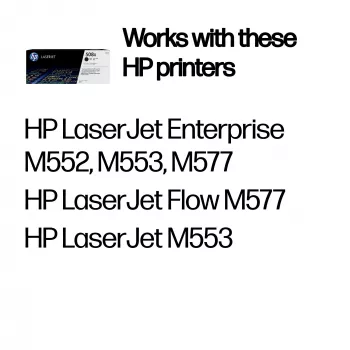 HP 508X didelės išeigos juodas originalus LaserJet tonerio kasetė, 12500 puslapių, juoda, 1 vnt.
