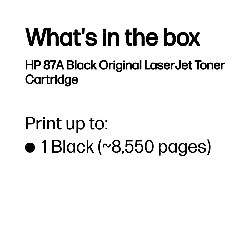 Toner HP 87A Black Original LaserJet 8550 puslapių Juoda