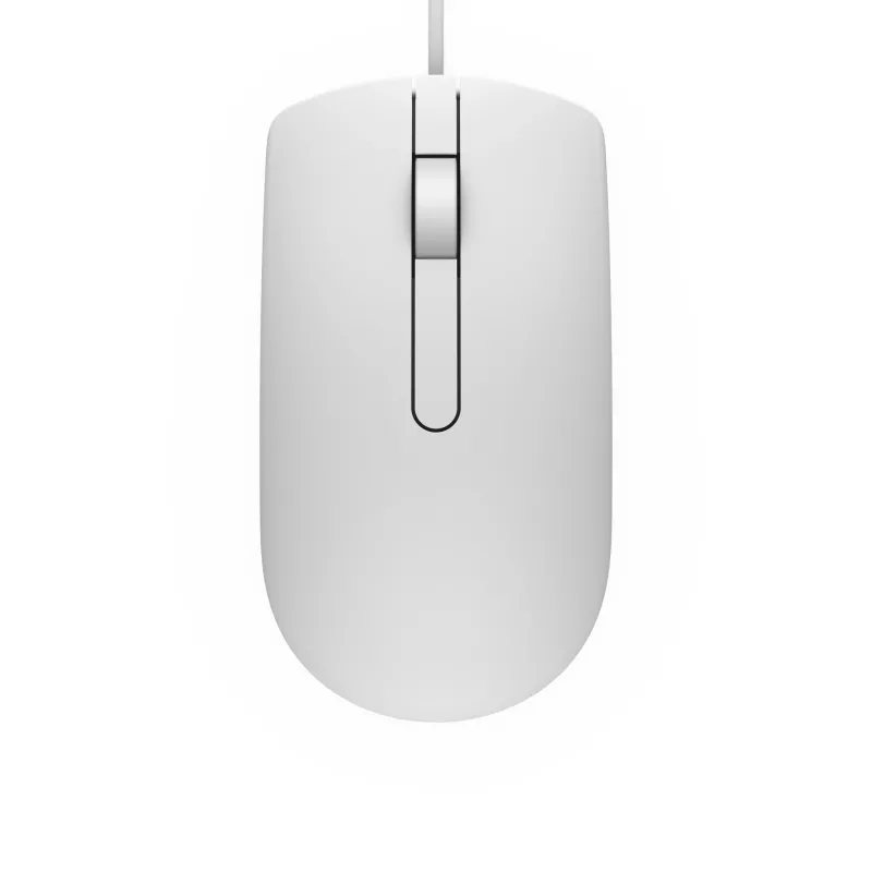 DELL MS116 laidinė pelė – balta, ambidekstrinė, optinė, USB-A, 1000 DPI