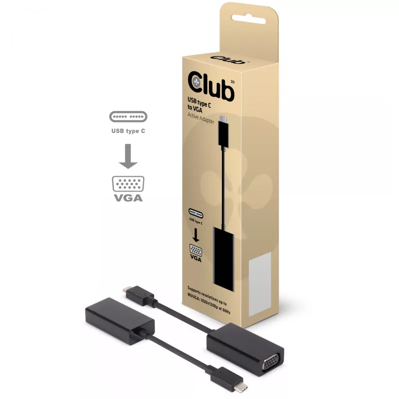 USB 3.1 Type C į VGA aktyvus adapteris CLUB3D CAC-1502