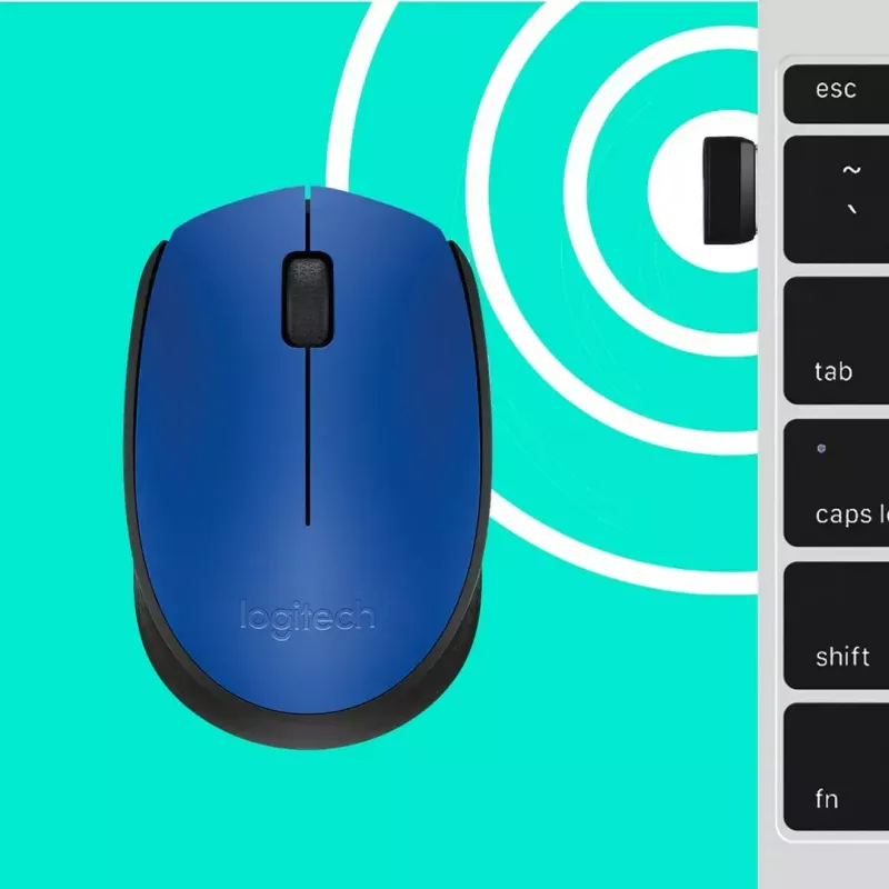 Logitech M171 belaidė optinė pelė RF 1000 DPI, mėlyna