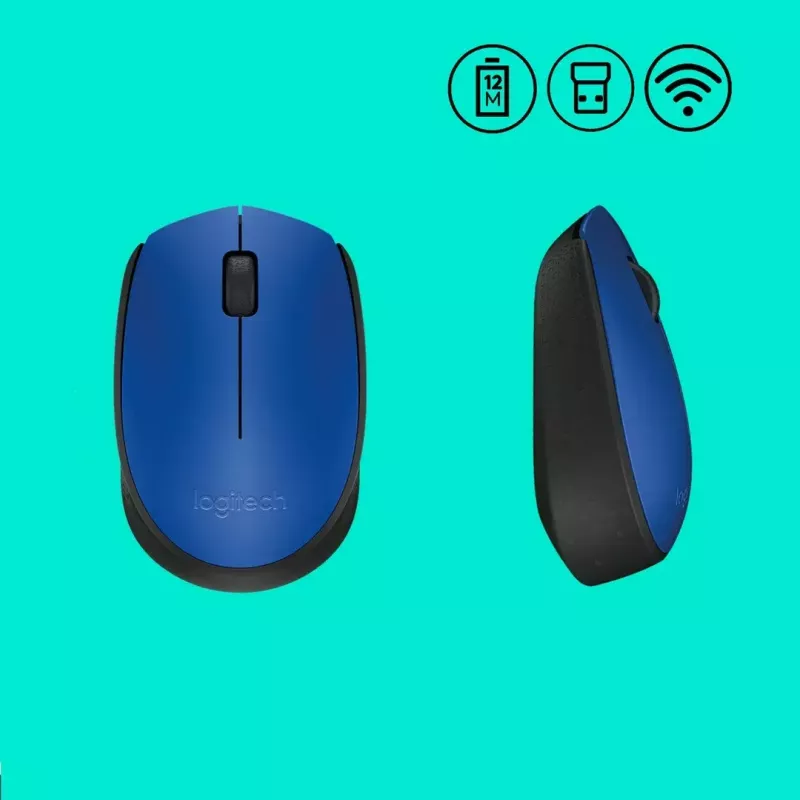 Logitech M171 belaidė optinė pelė RF 1000 DPI, mėlyna