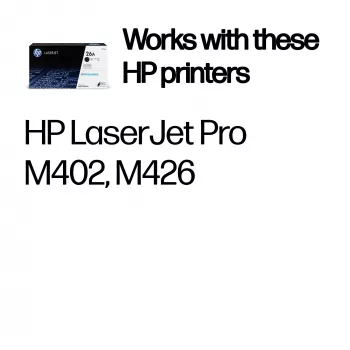 HP 26A juodas originalus LaserJet tonerių kasetė, 3100 puslapių, juoda, 1 vnt.