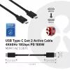 CLUB3D USB 3.2 Gen 2 Type-C laidas – vaizdas 4K 60Hz, duomenys 10Gbps, įkrovimas 100W, 1m, M/F