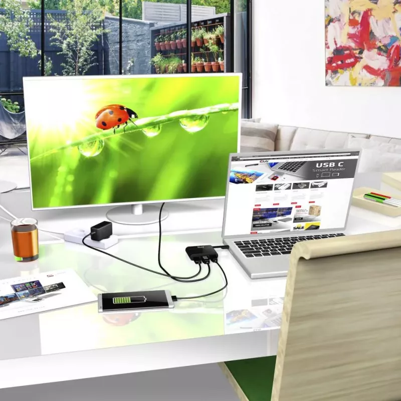 CLUB3D USB Type C į VGA + USB 3.0 + USB Type C įkrovimo mini dokas