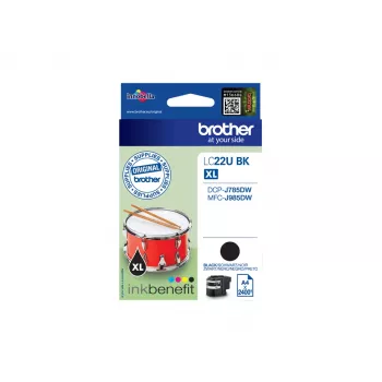 Brother LC22UBK kasetė 1 vnt. Originali High (XL) talpa Juoda