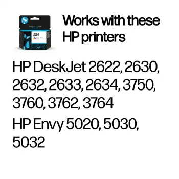 Originalus HP 304 trispalvis kasetė, žydra, purpurinė, geltona, 1 vnt., 100 puslapių