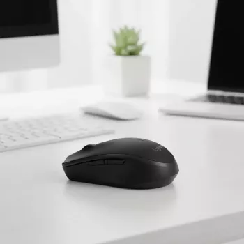 Belaidė optinė pelė Logitech B170 RF, ambidekstrinė, 3 mygtukai, juoda, 10 m veikimo atstumas, iki 12 mėn. baterijos veikimo laikas