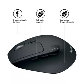 LOGITECH M720 Triathlon Multi Device belaidė pelė - Juoda