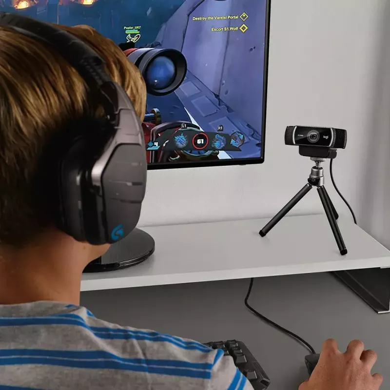 Internetinė kamera Logitech C922, 1920 x 1080 pikselių, USB, juoda