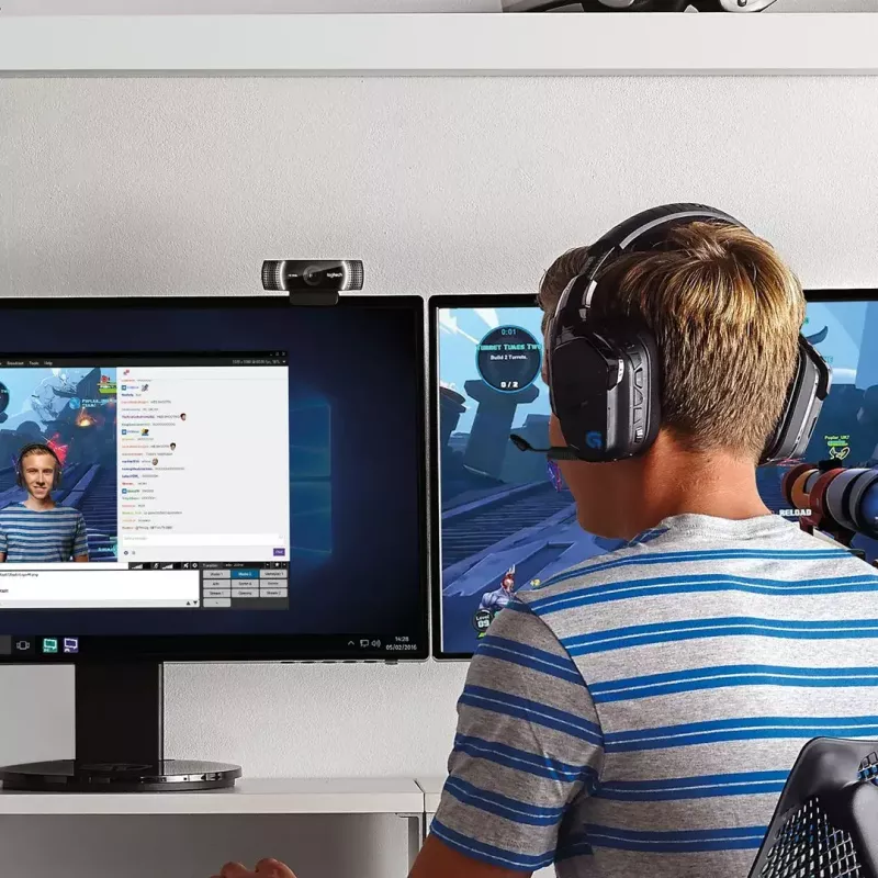 Internetinė kamera Logitech C922, 1920 x 1080 pikselių, USB, juoda