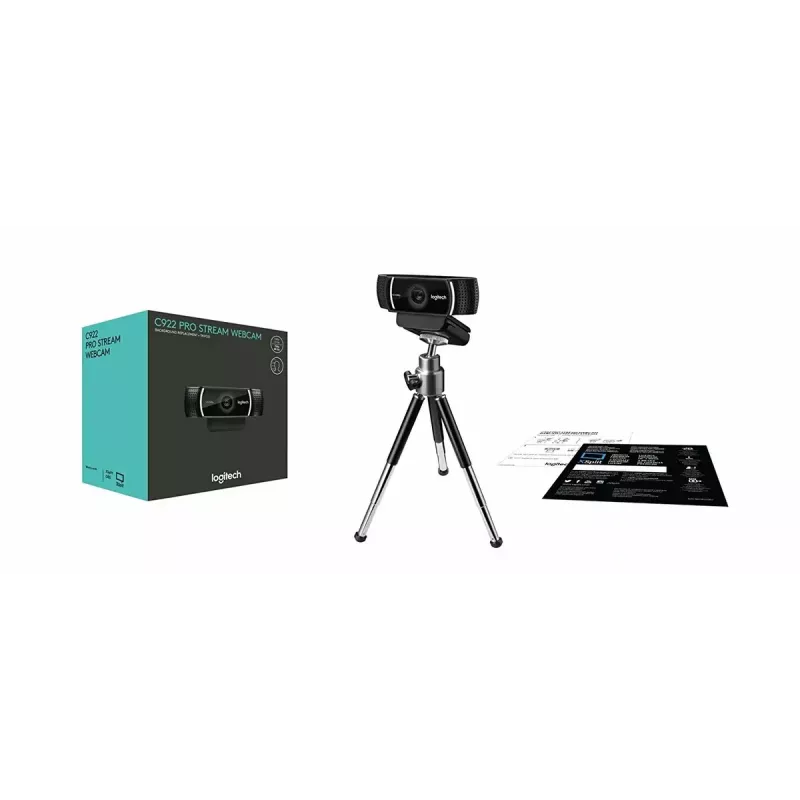 Internetinė kamera Logitech C922, 1920 x 1080 pikselių, USB, juoda