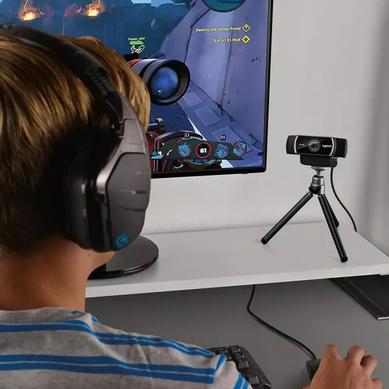 Internetinė kamera Logitech C922, 1920 x 1080 pikselių, USB, juoda