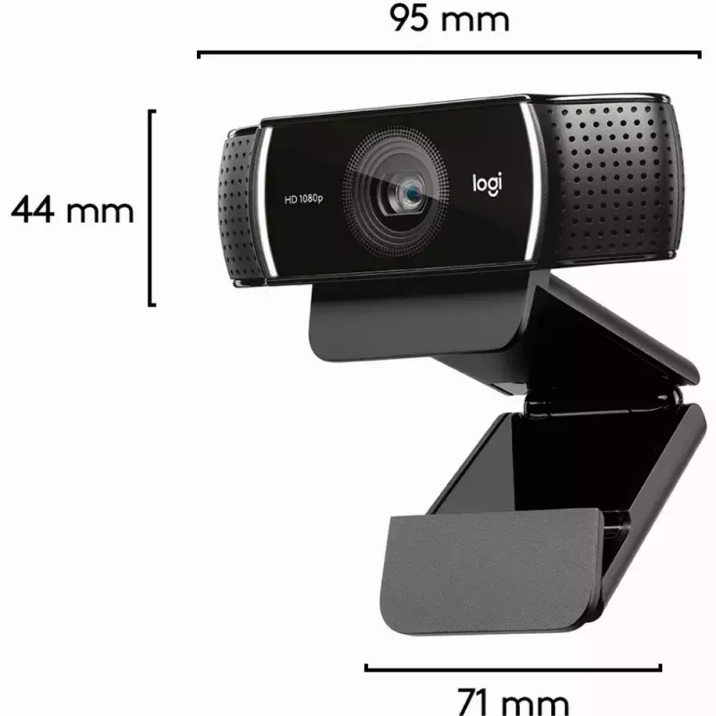 Internetinė kamera Logitech C922, 1920 x 1080 pikselių, USB, juoda