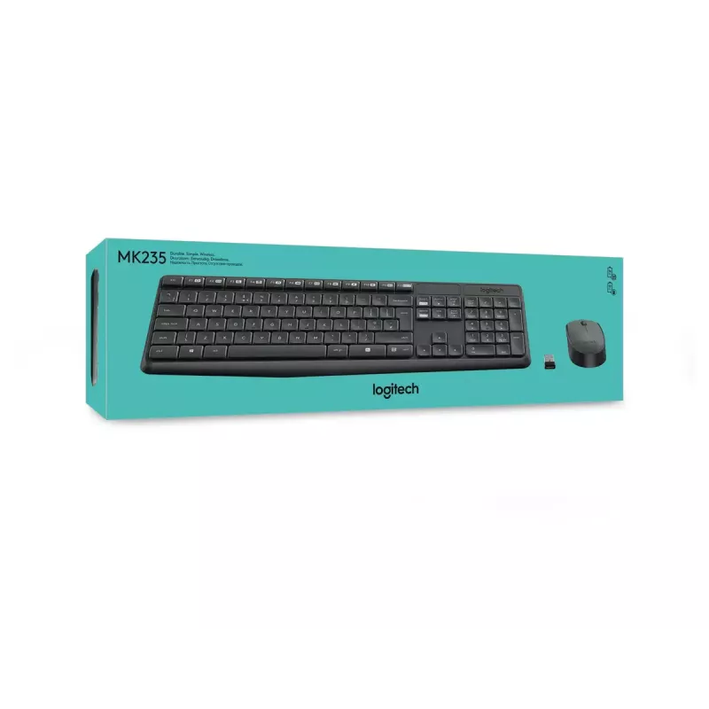 Belaidis klaviatūros ir pelės rinkinys Logitech MK235