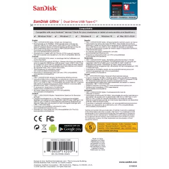 USB atmintukas SanDisk 64GB USB Type-A USB Type-C Ultra Dual Drive